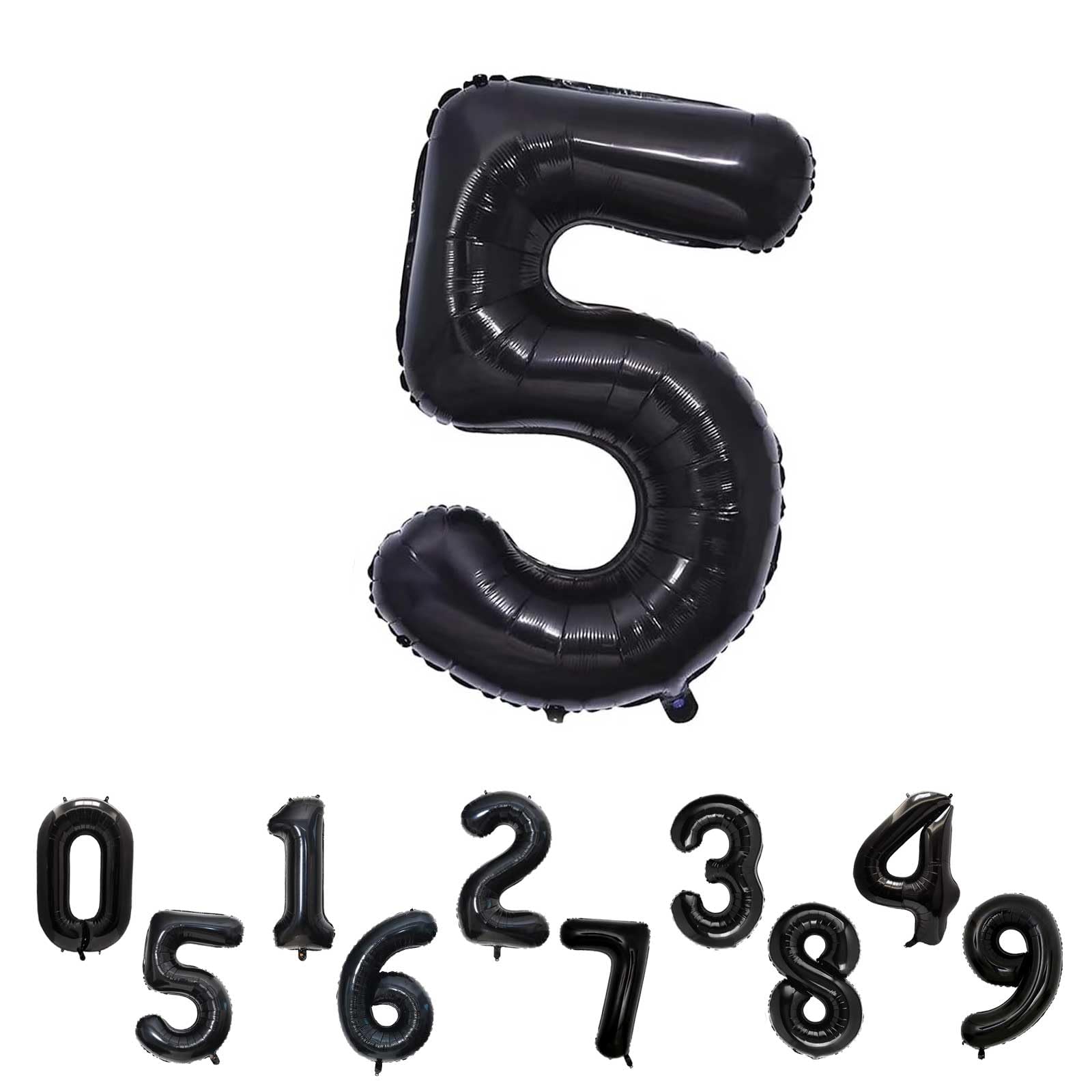 Amazon | ブラック 誕生日 数字 バルーン ナンバー バルーン 5